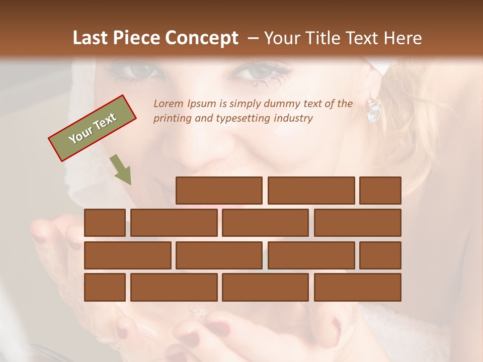 A Woman In A Towel On Her Head Is Washing Her Hands PowerPoint Template