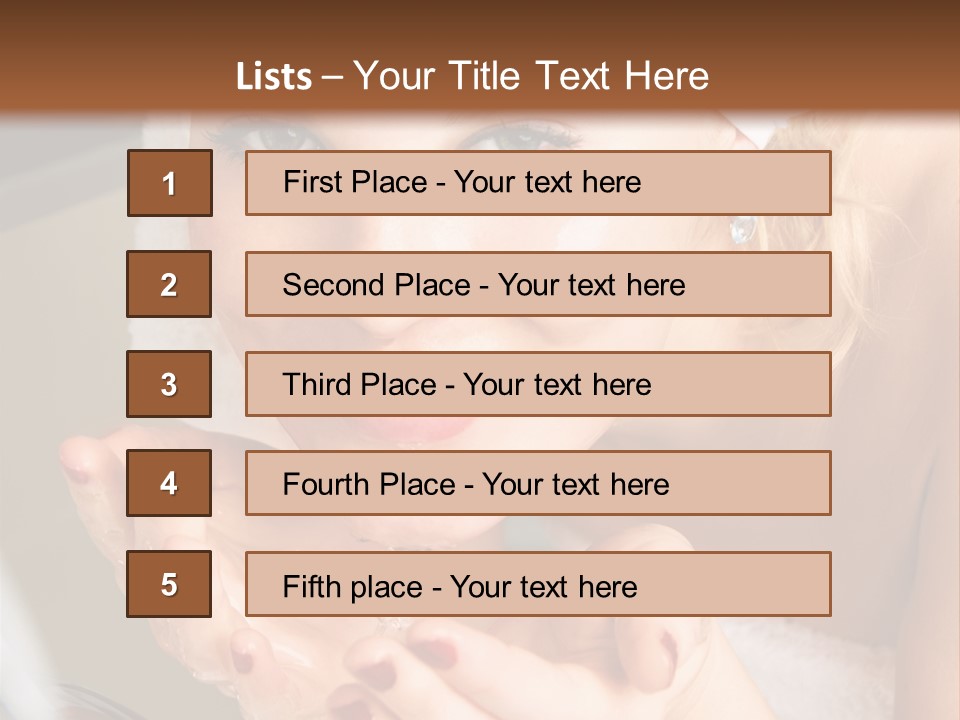 A Woman In A Towel On Her Head Is Washing Her Hands PowerPoint Template
