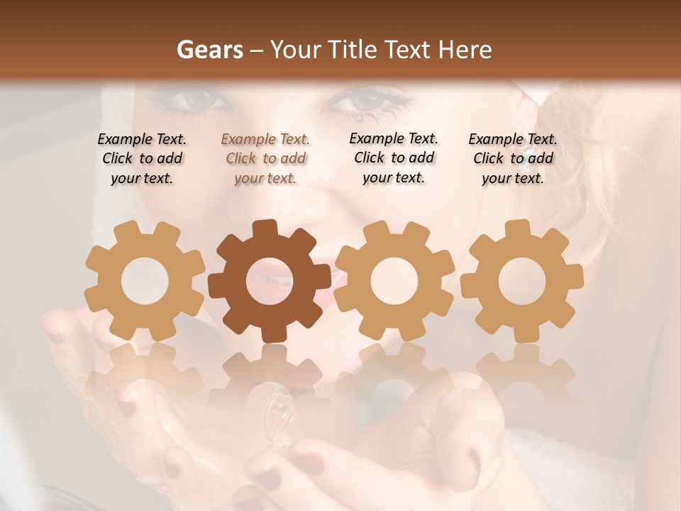 A Woman In A Towel On Her Head Is Washing Her Hands PowerPoint Template