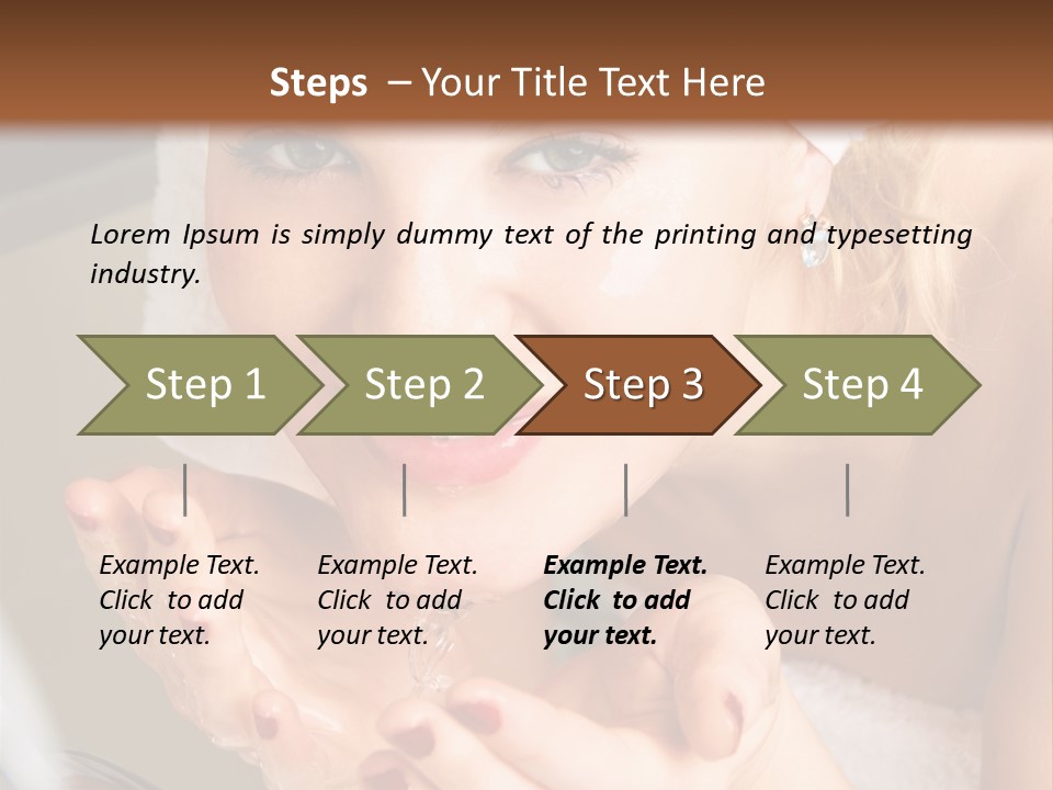 A Woman In A Towel On Her Head Is Washing Her Hands PowerPoint Template