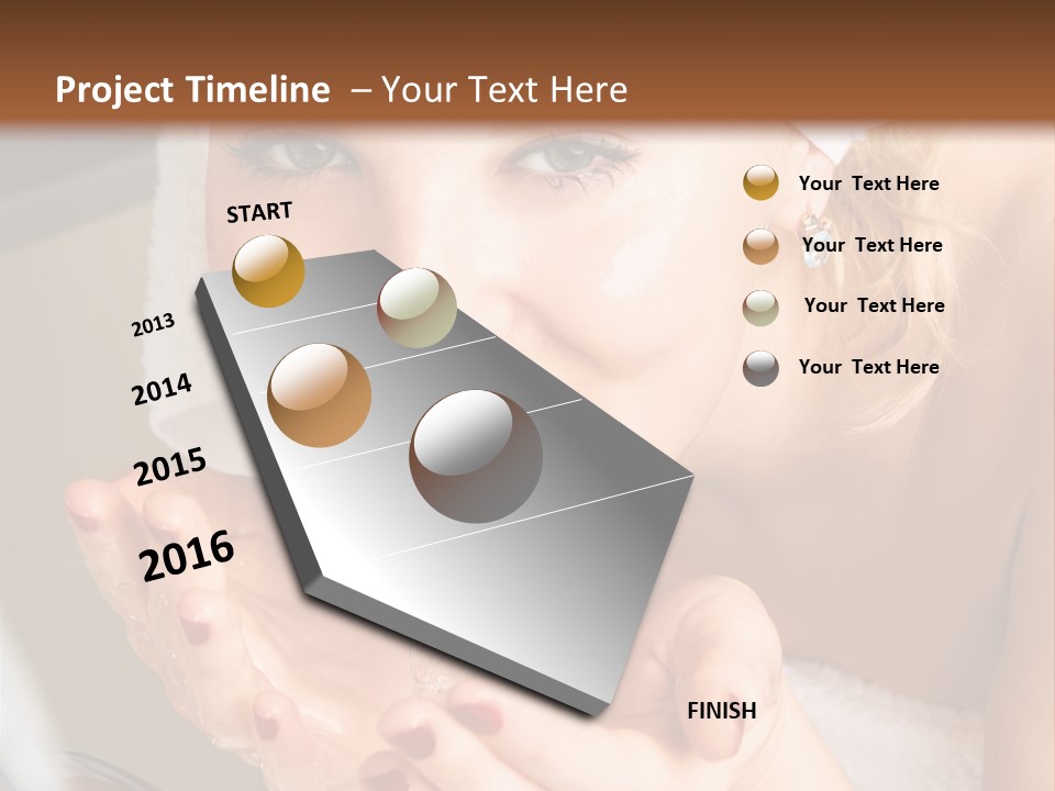 A Woman In A Towel On Her Head Is Washing Her Hands PowerPoint Template