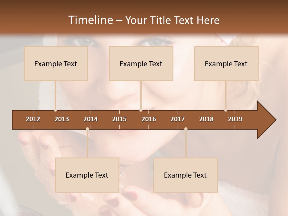 A Woman In A Towel On Her Head Is Washing Her Hands PowerPoint Template