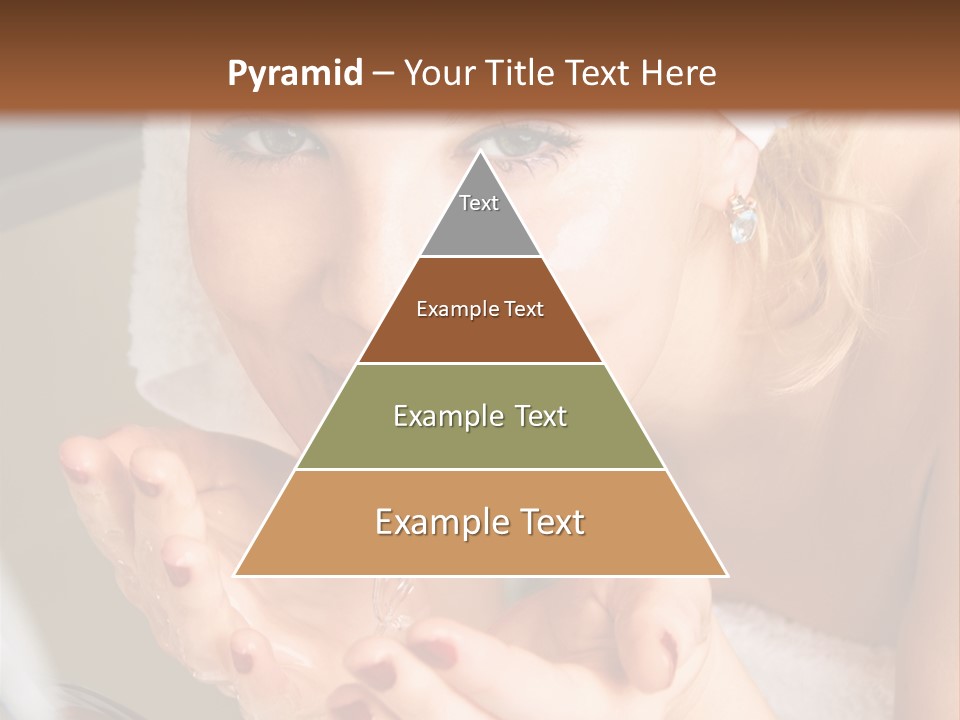 A Woman In A Towel On Her Head Is Washing Her Hands PowerPoint Template