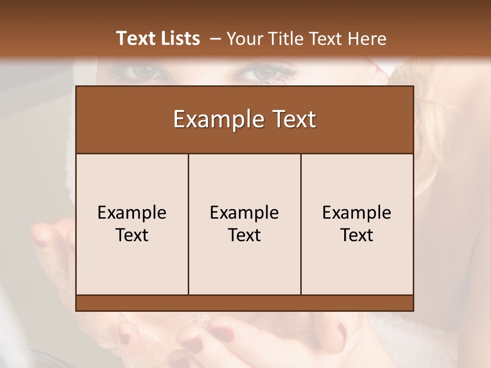 A Woman In A Towel On Her Head Is Washing Her Hands PowerPoint Template