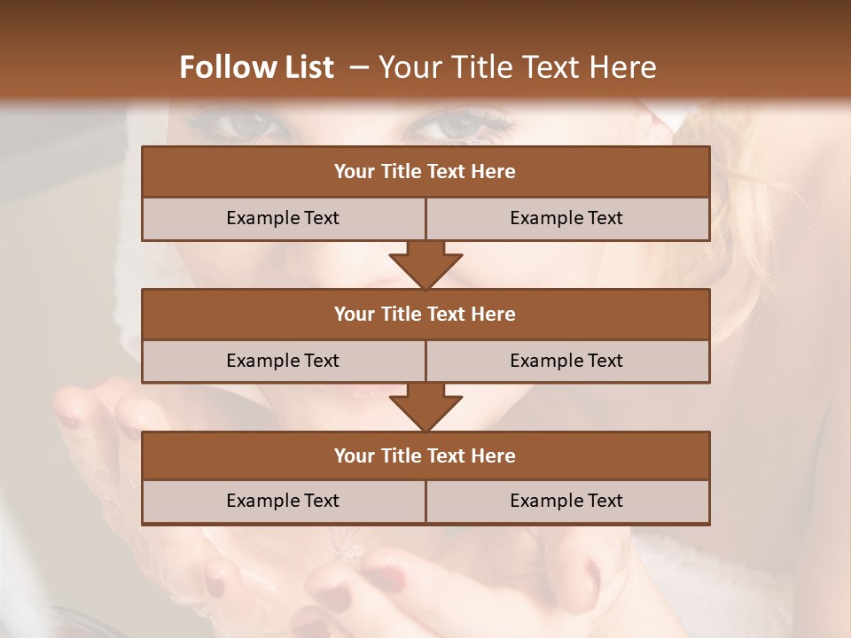 A Woman In A Towel On Her Head Is Washing Her Hands PowerPoint Template