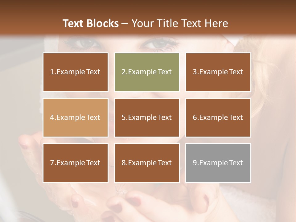 A Woman In A Towel On Her Head Is Washing Her Hands PowerPoint Template