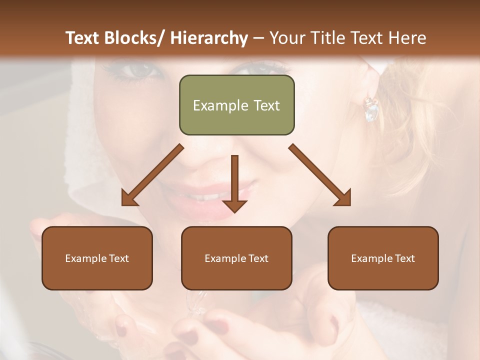 A Woman In A Towel On Her Head Is Washing Her Hands PowerPoint Template