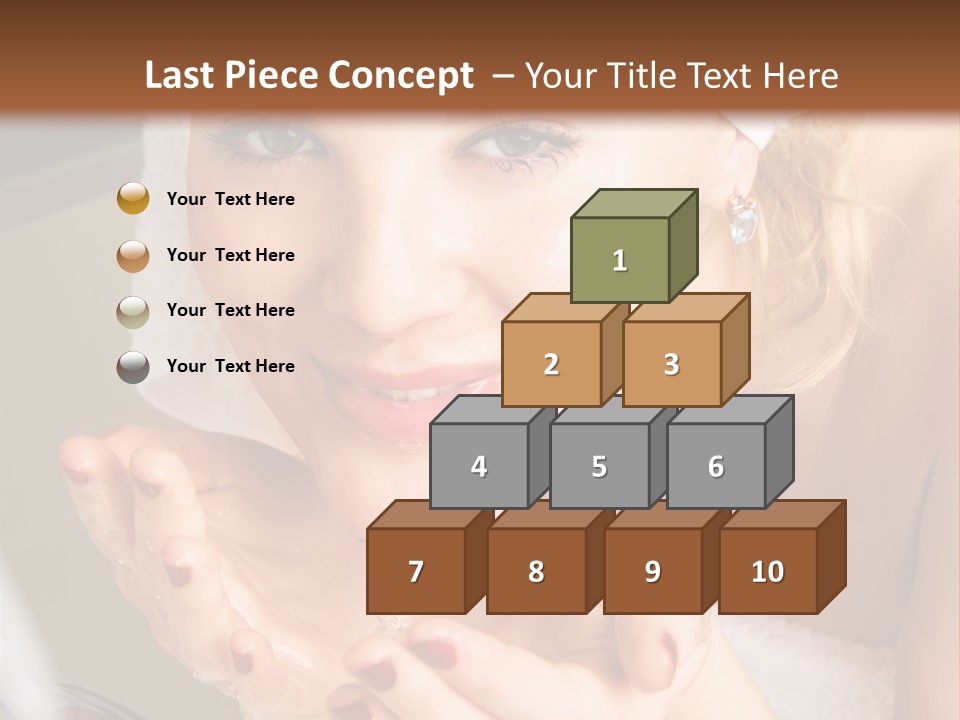 A Woman In A Towel On Her Head Is Washing Her Hands PowerPoint Template