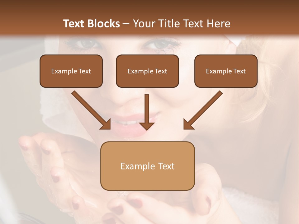 A Woman In A Towel On Her Head Is Washing Her Hands PowerPoint Template