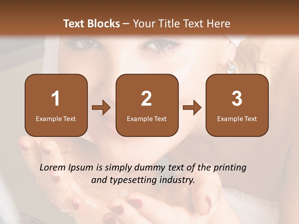 A Woman In A Towel On Her Head Is Washing Her Hands PowerPoint Template