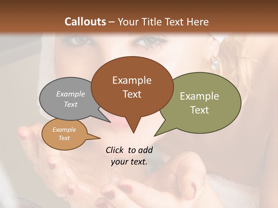 A Woman In A Towel On Her Head Is Washing Her Hands PowerPoint Template