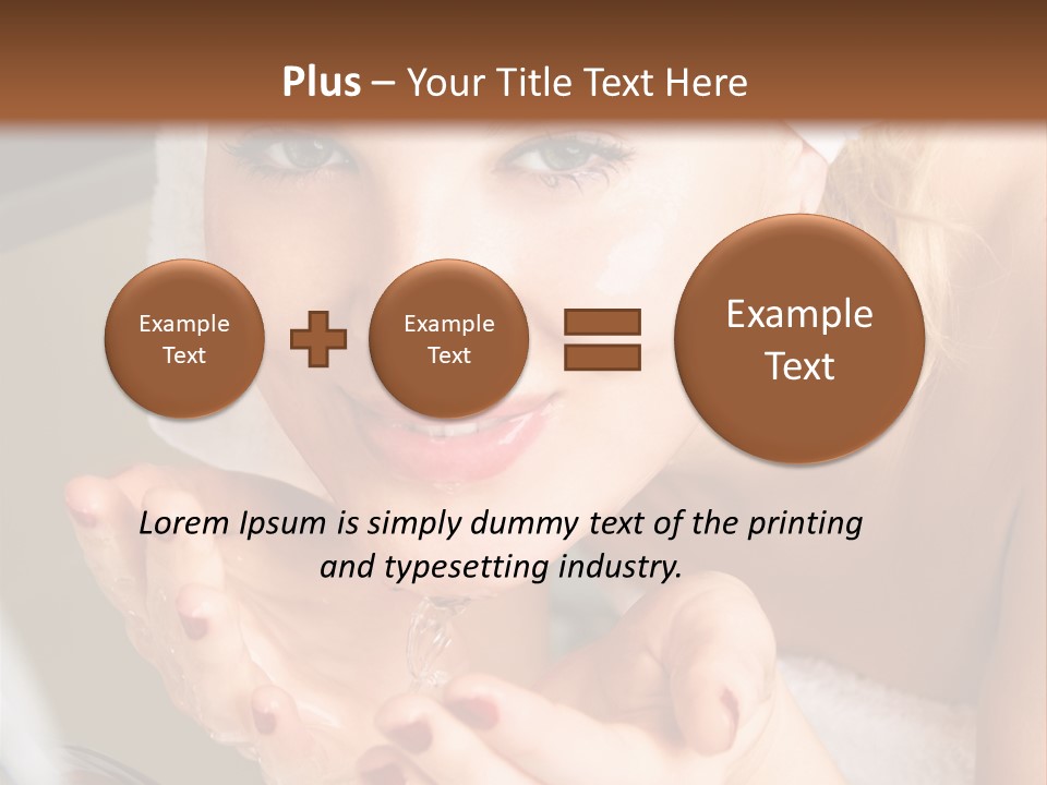 A Woman In A Towel On Her Head Is Washing Her Hands PowerPoint Template
