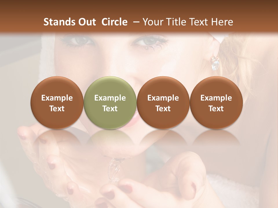 A Woman In A Towel On Her Head Is Washing Her Hands PowerPoint Template