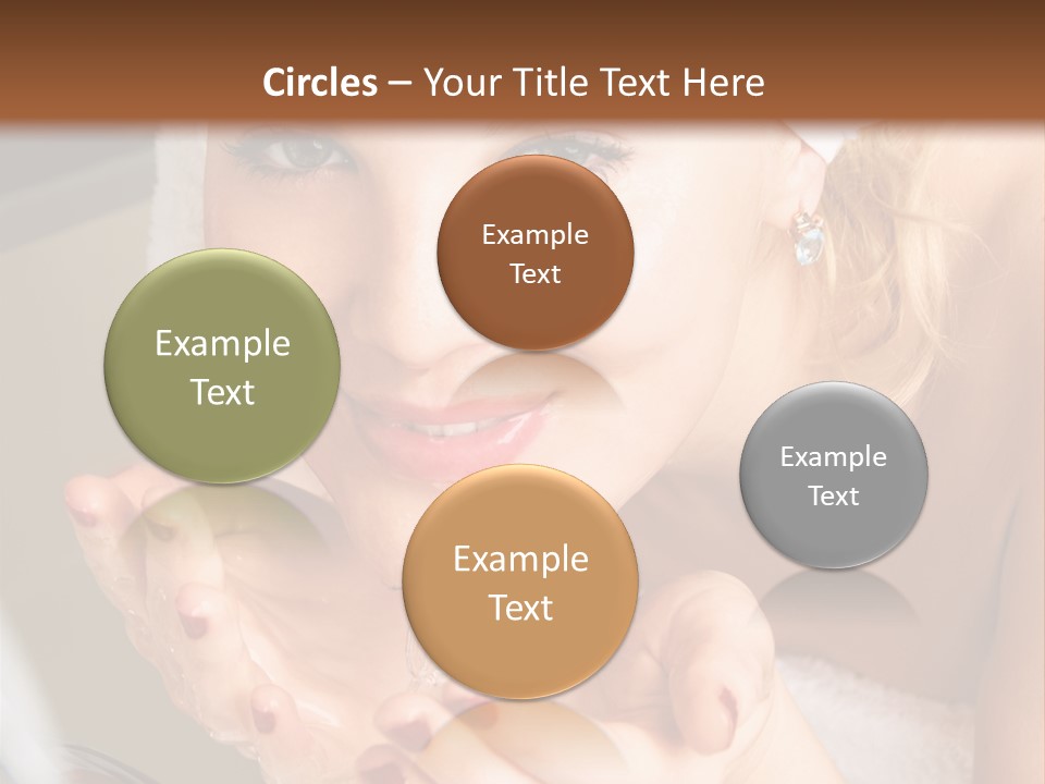 A Woman In A Towel On Her Head Is Washing Her Hands PowerPoint Template