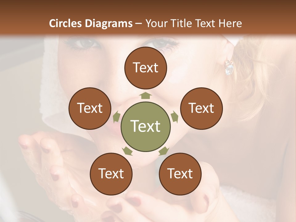 A Woman In A Towel On Her Head Is Washing Her Hands PowerPoint Template