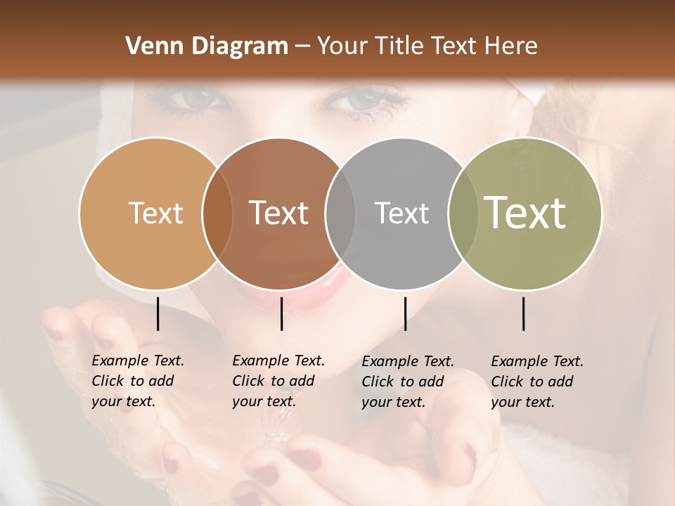 A Woman In A Towel On Her Head Is Washing Her Hands PowerPoint Template