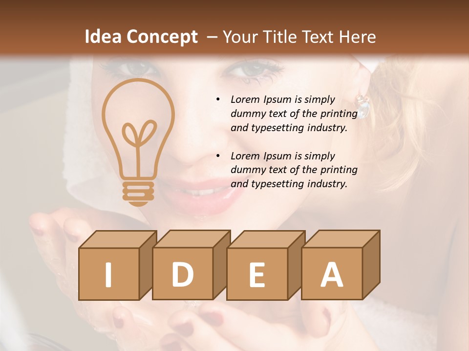 A Woman In A Towel On Her Head Is Washing Her Hands PowerPoint Template