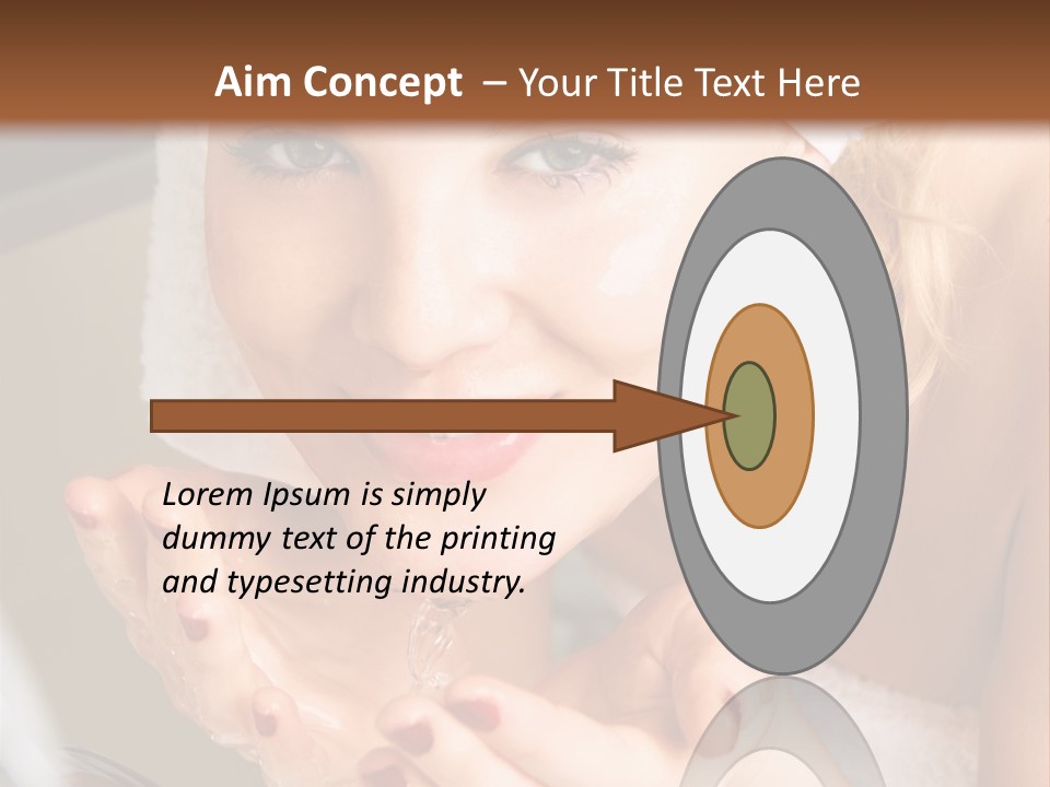 A Woman In A Towel On Her Head Is Washing Her Hands PowerPoint Template