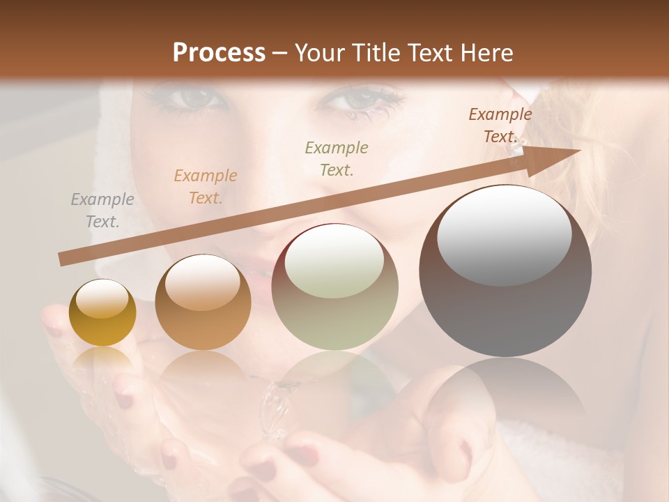 A Woman In A Towel On Her Head Is Washing Her Hands PowerPoint Template