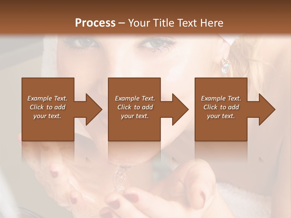 A Woman In A Towel On Her Head Is Washing Her Hands PowerPoint Template