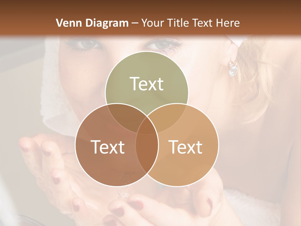 A Woman In A Towel On Her Head Is Washing Her Hands PowerPoint Template