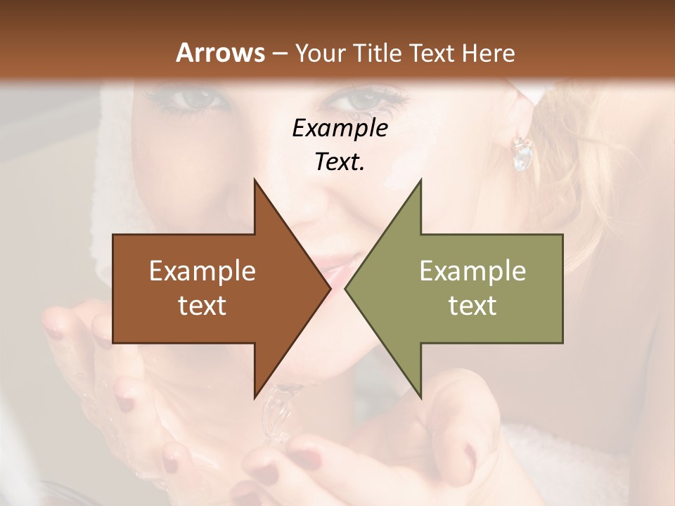 A Woman In A Towel On Her Head Is Washing Her Hands PowerPoint Template