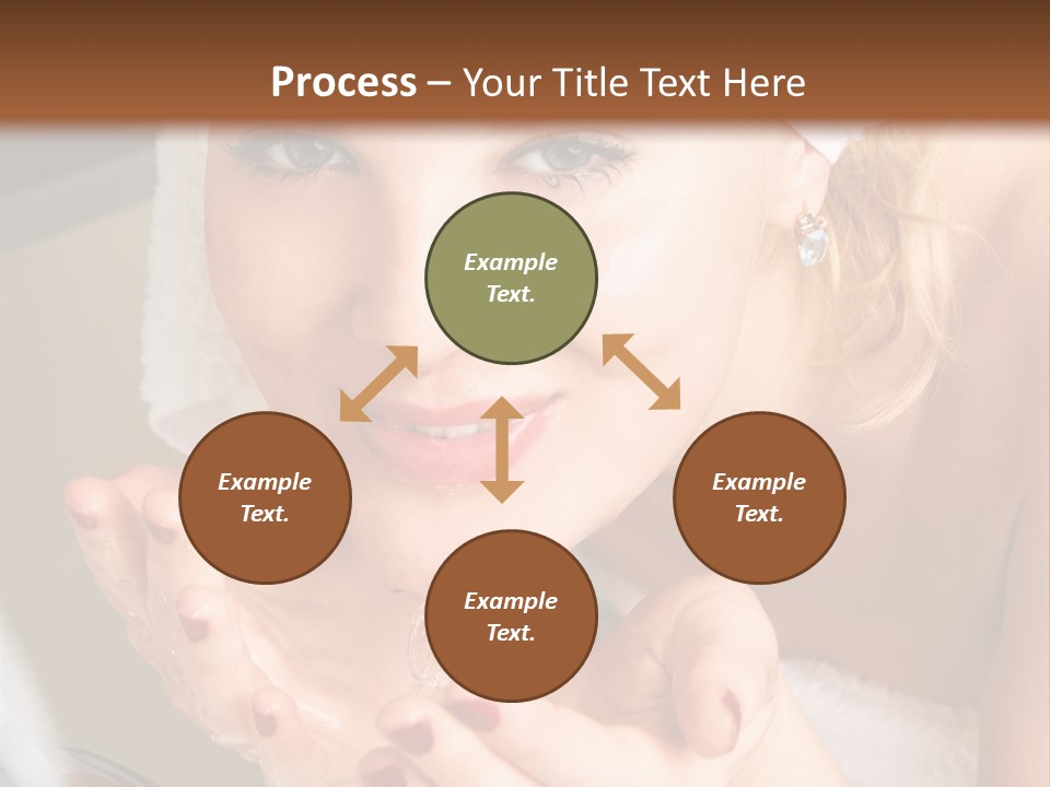 A Woman In A Towel On Her Head Is Washing Her Hands PowerPoint Template