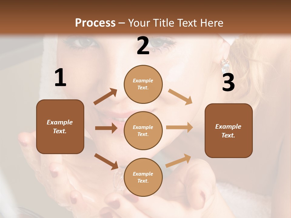 A Woman In A Towel On Her Head Is Washing Her Hands PowerPoint Template