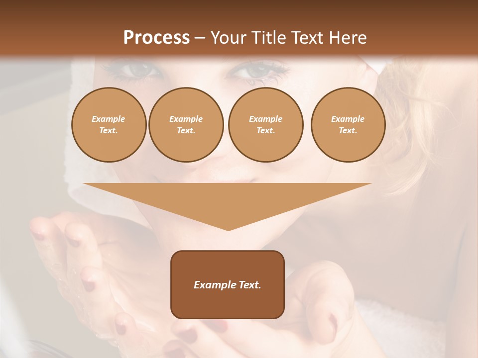 A Woman In A Towel On Her Head Is Washing Her Hands PowerPoint Template