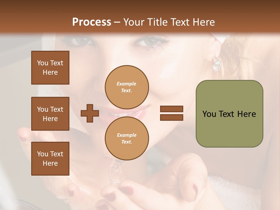 A Woman In A Towel On Her Head Is Washing Her Hands PowerPoint Template