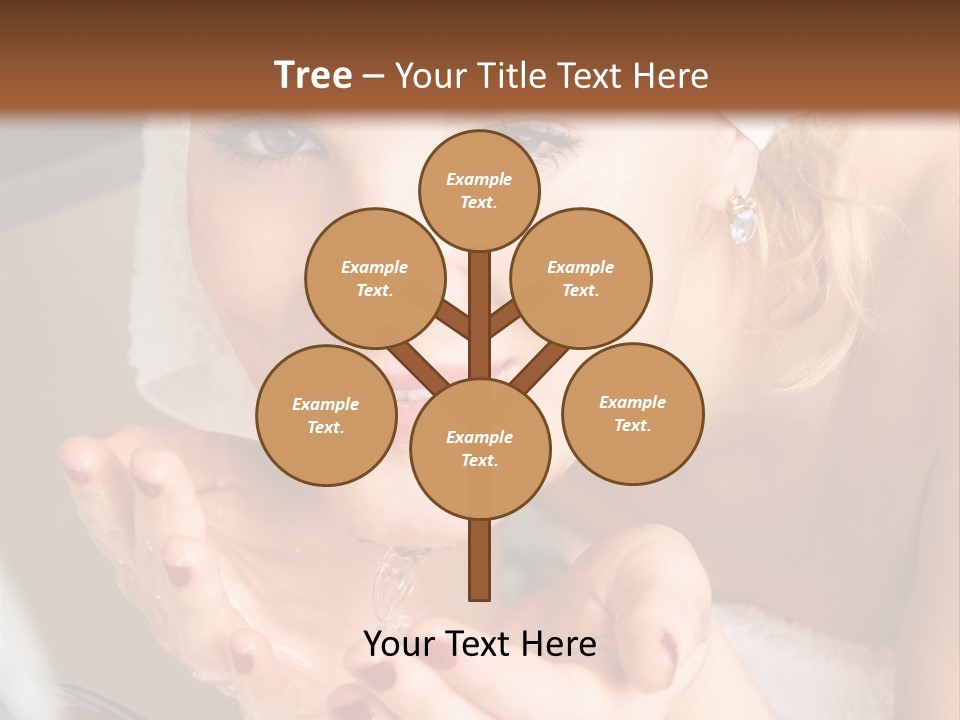 A Woman In A Towel On Her Head Is Washing Her Hands PowerPoint Template