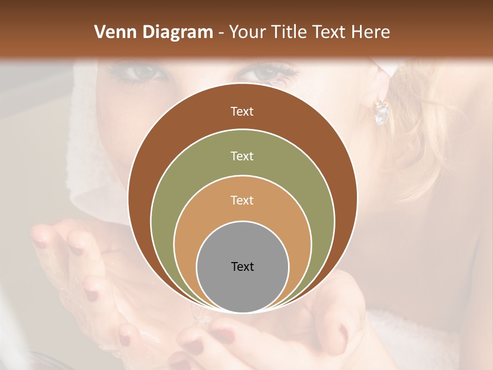 A Woman In A Towel On Her Head Is Washing Her Hands PowerPoint Template