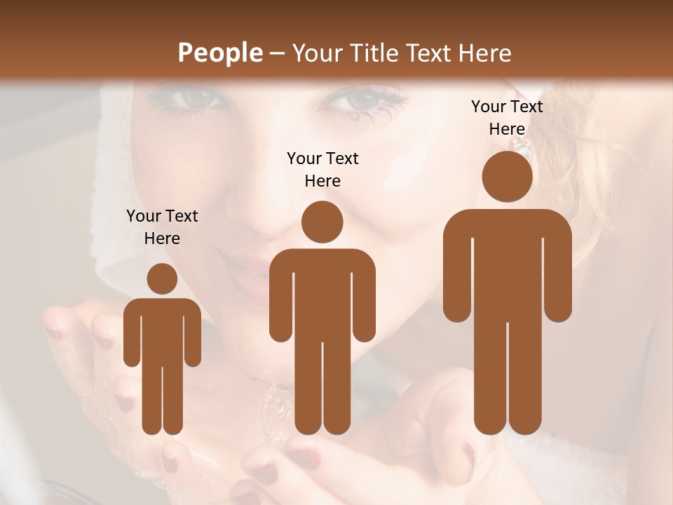 A Woman In A Towel On Her Head Is Washing Her Hands PowerPoint Template