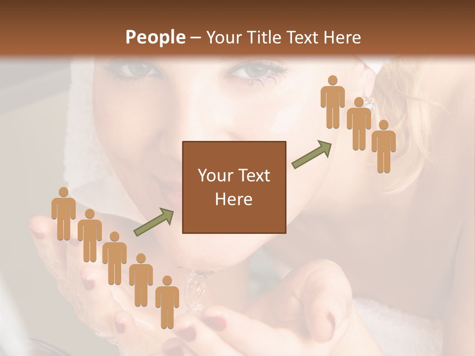 A Woman In A Towel On Her Head Is Washing Her Hands PowerPoint Template