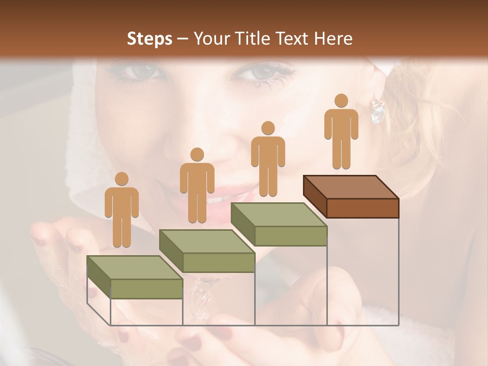 A Woman In A Towel On Her Head Is Washing Her Hands PowerPoint Template