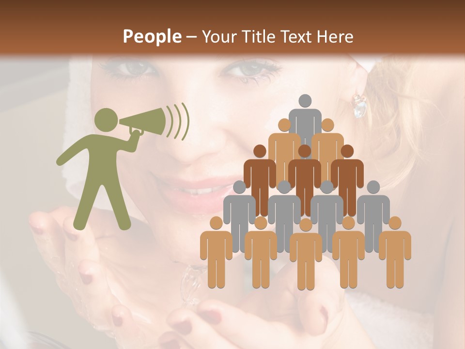 A Woman In A Towel On Her Head Is Washing Her Hands PowerPoint Template