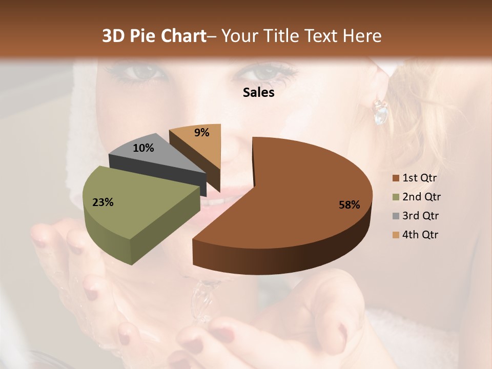 A Woman In A Towel On Her Head Is Washing Her Hands PowerPoint Template