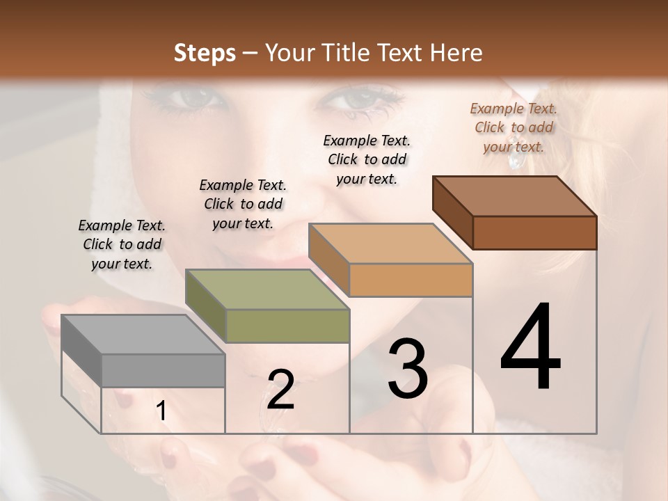 A Woman In A Towel On Her Head Is Washing Her Hands PowerPoint Template