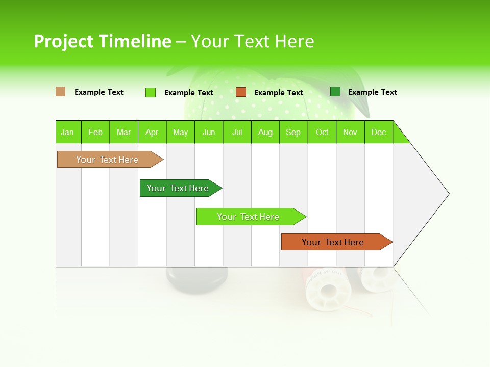 A Green Apple Sitting Next To Two Spools Of Thread PowerPoint Template