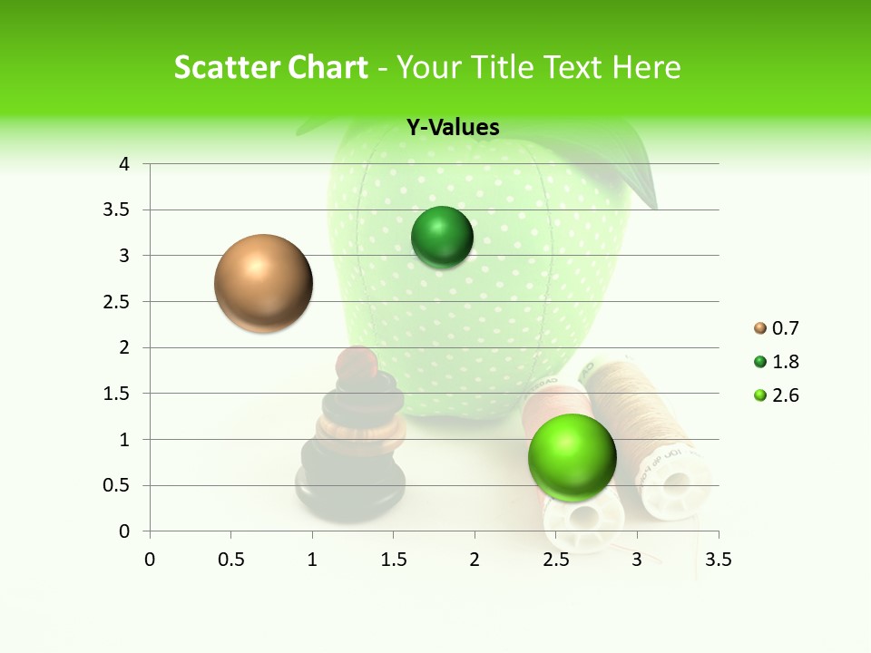 A Green Apple Sitting Next To Two Spools Of Thread PowerPoint Template