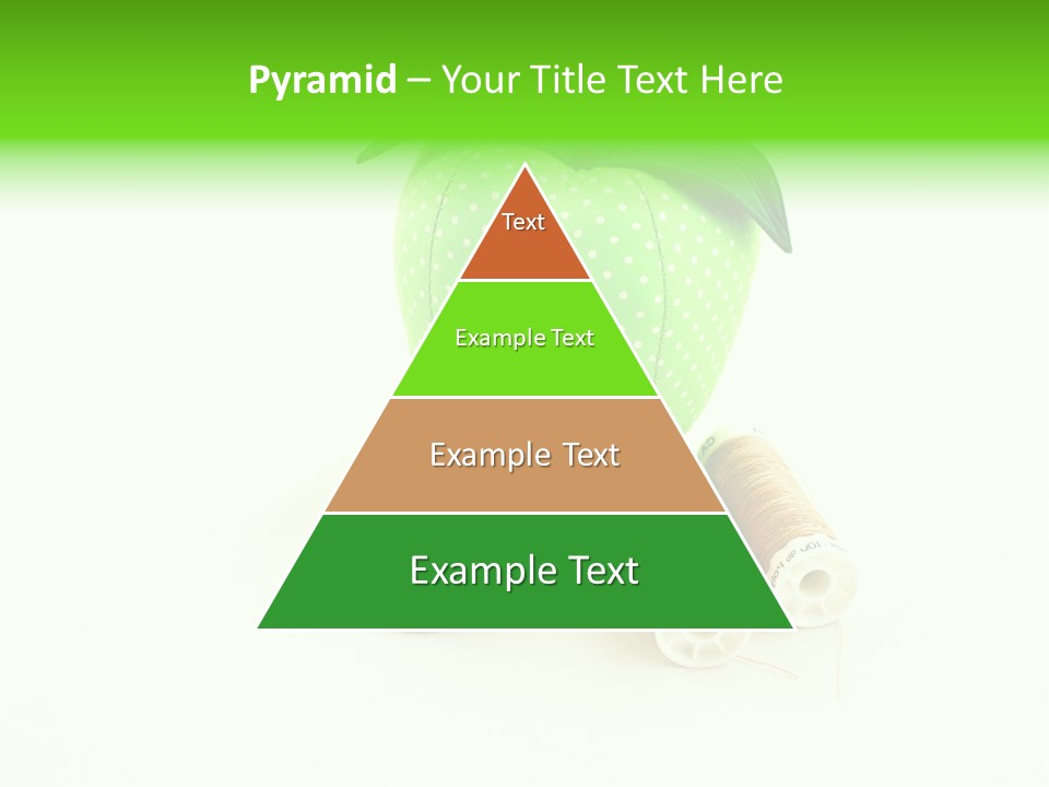 A Green Apple Sitting Next To Two Spools Of Thread PowerPoint Template