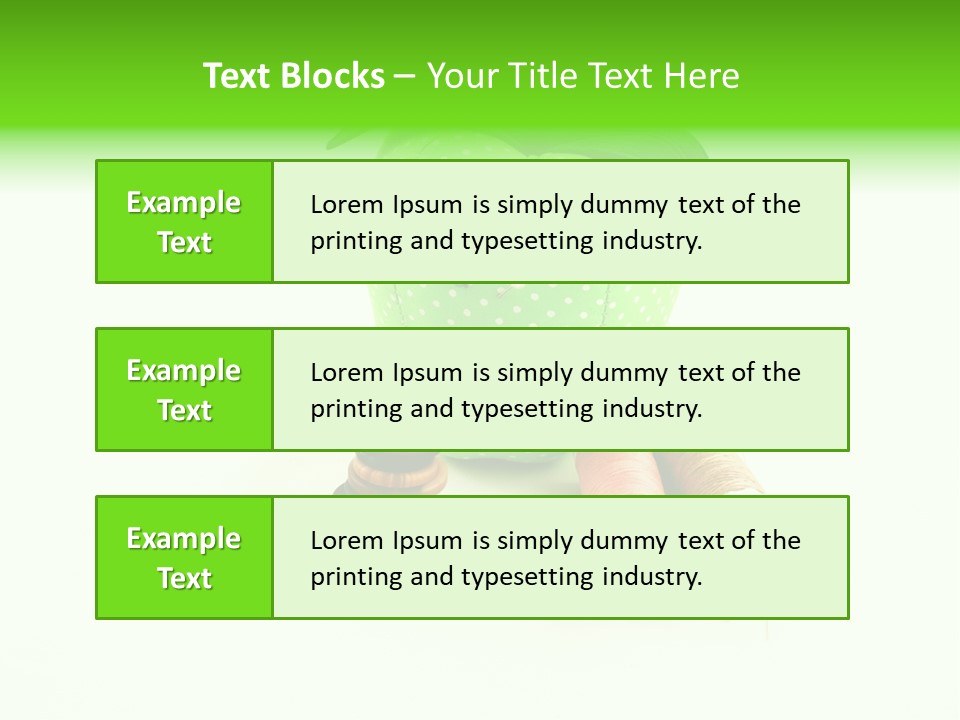 A Green Apple Sitting Next To Two Spools Of Thread PowerPoint Template