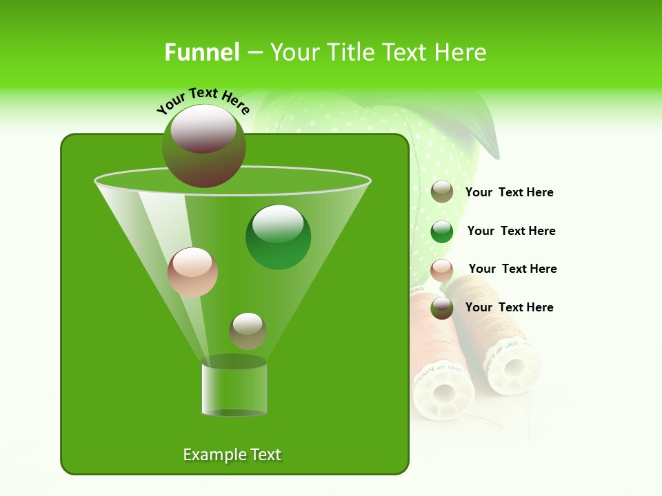 A Green Apple Sitting Next To Two Spools Of Thread PowerPoint Template