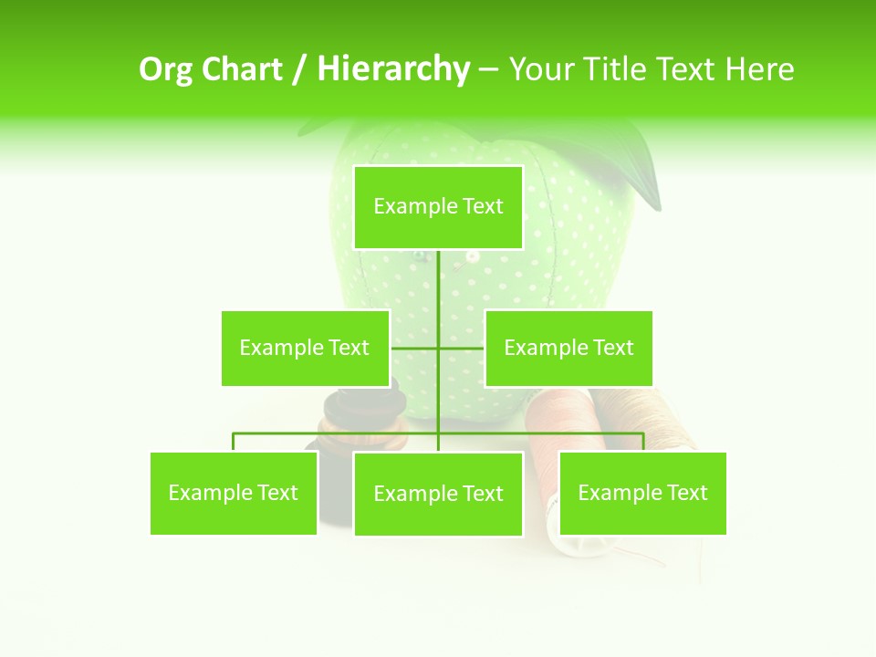 A Green Apple Sitting Next To Two Spools Of Thread PowerPoint Template