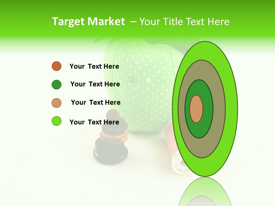 A Green Apple Sitting Next To Two Spools Of Thread PowerPoint Template