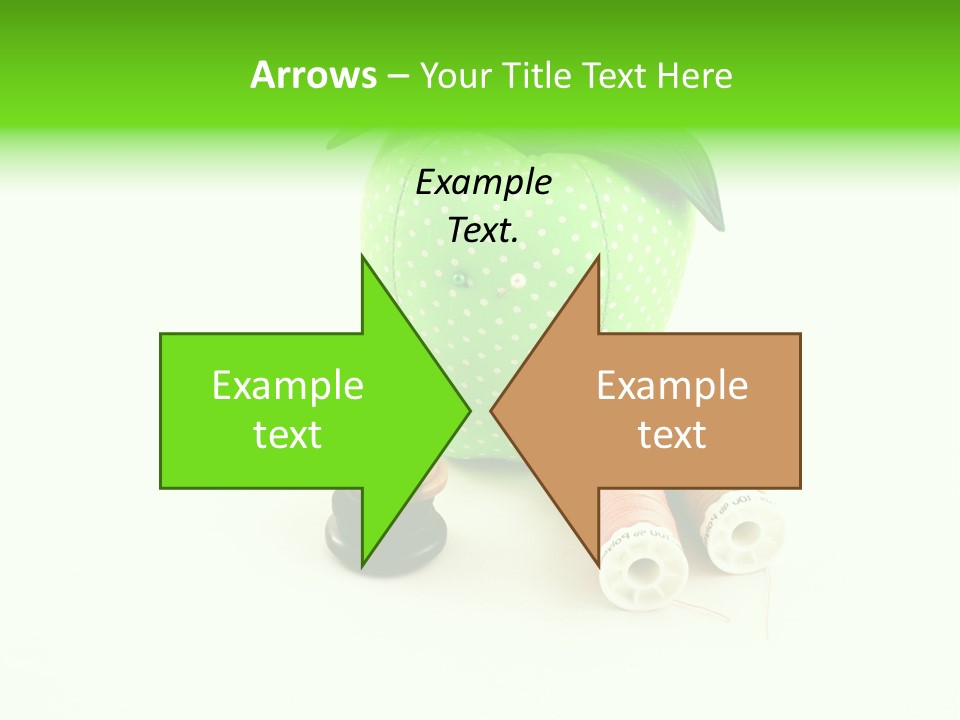A Green Apple Sitting Next To Two Spools Of Thread PowerPoint Template