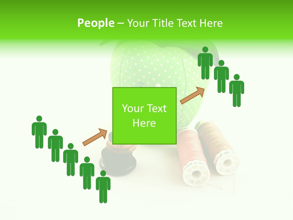 A Green Apple Sitting Next To Two Spools Of Thread PowerPoint Template