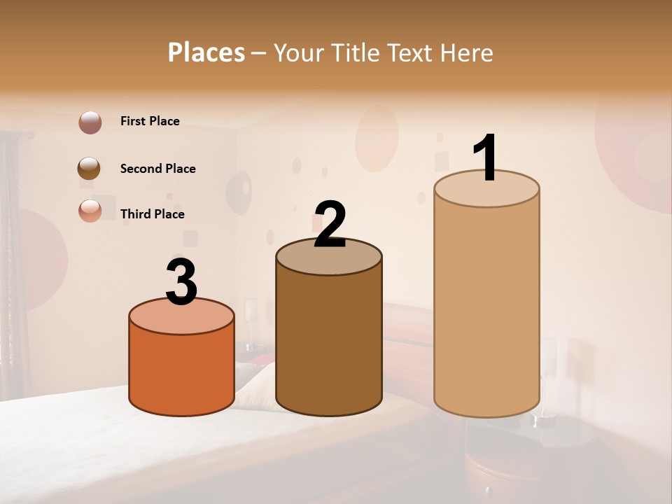 A Bed Room With A Neatly Made Bed PowerPoint Template