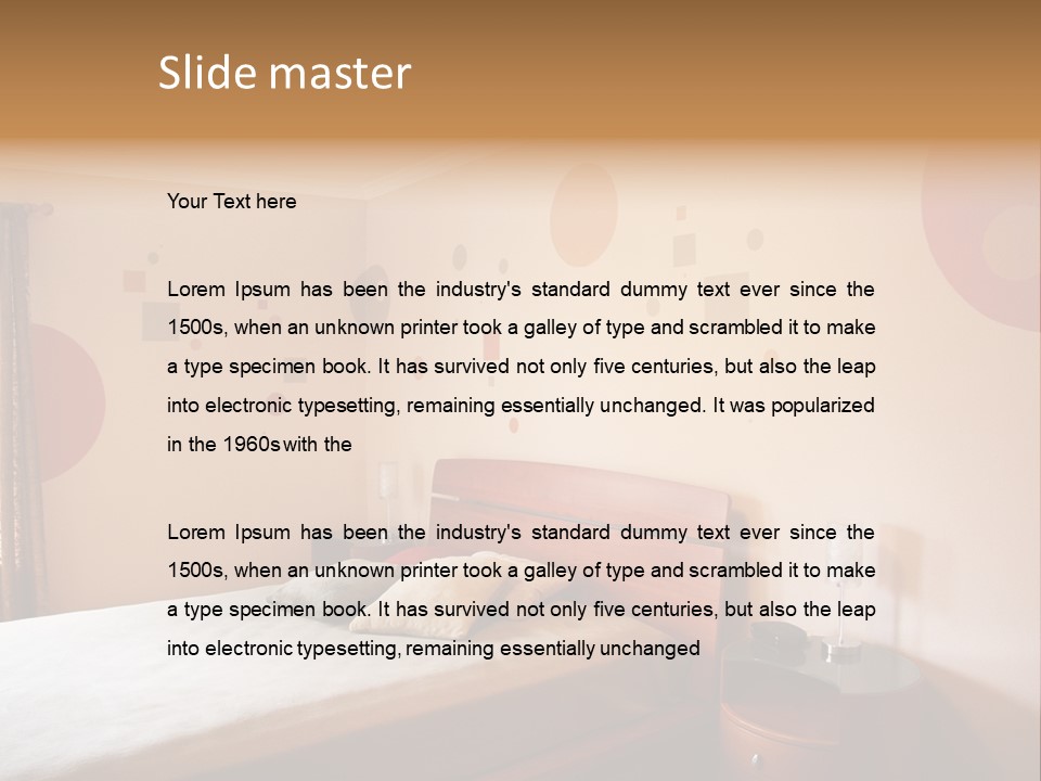 A Bed Room With A Neatly Made Bed PowerPoint Template