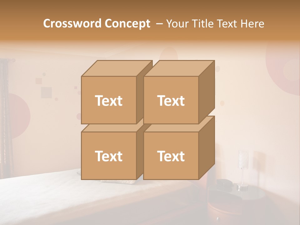 A Bed Room With A Neatly Made Bed PowerPoint Template